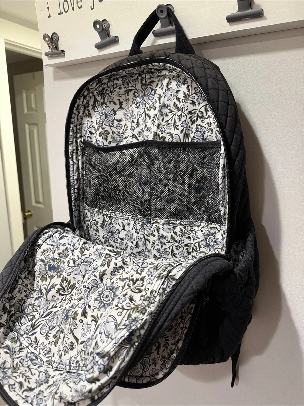 Quilted Black Backpack - Vera Bradley